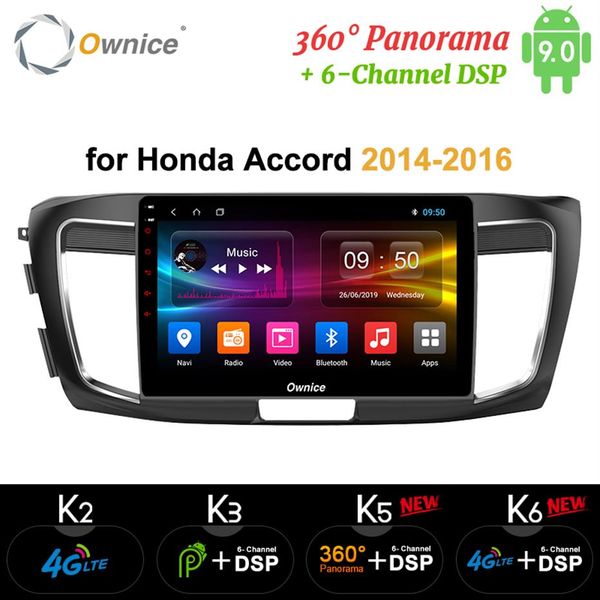 Ownice 10 1 Android 9 0 Car DVD Radio Player GPS Navi k3 k5 k6 para HONDA Accord 9 2014 2015 2016244B