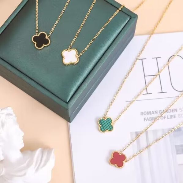 Luxury Designer 18K Gold Plated black clover necklace with Flower Four-Leaf Clover Pendant for Weddings and Parties - 2023 Collection