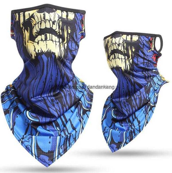 Anti-UV-Ohrbügel Bandana magische Schals Sommer Radfahren Gesichtsmaske Fahrt Laufschal Cool Ice Silk Stirnband Totenkopf Sturmhaube Halsmanschette