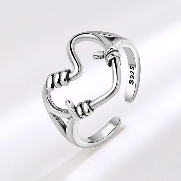 Eheringe NBNB Trendy Hollow Big Heart Verstellbarer Ring für Frauen Männer Mode Vintage Liebe Paar Finger Open Party Schmuck