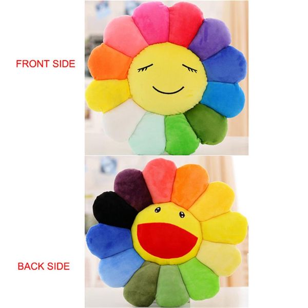 Bunte Blumen kreative Plüschmatten Meditationskissen Smileys Emoticons Bodenkissen Cojin Gato250L