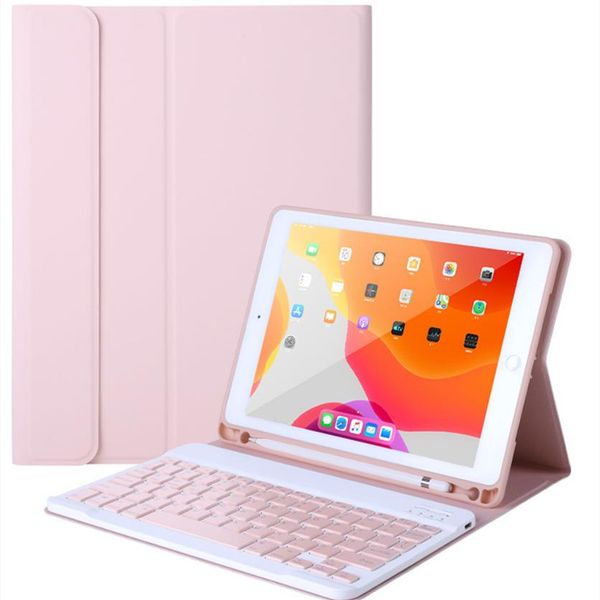 Abnehmbare USB-Funk-Bluetooth-Tastatur-Portfolio-Lederhülle für iPad Air 2 9 7 10 2 10 5 Pro 11 2020335i