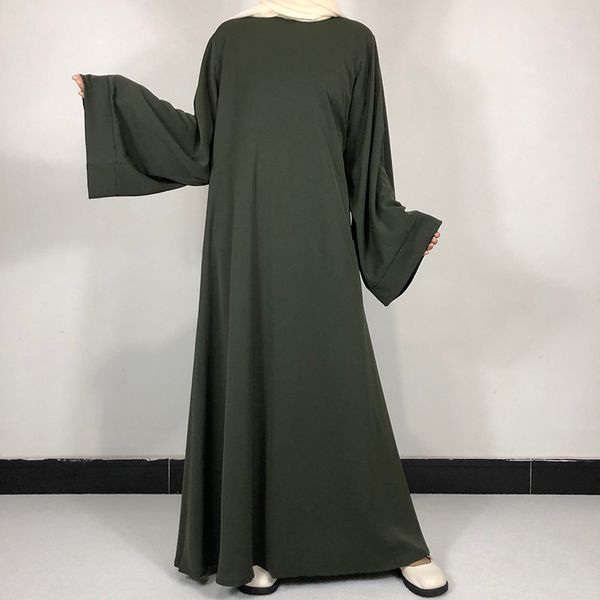 Abbigliamento etnico 15 colori Basic Plain Nida Abaya con cintura gratuita Donne musulmane di alta qualità Abito semplice modesto EID Ramadan Abbigliamento islamico 230721