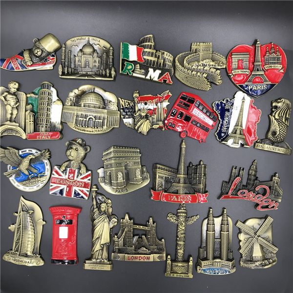 Kühlschrankmagnete USA Alaska York Paris Italien London Postamt Belgien Singapur Niederlande Israel Indien Dubai VAE Magnet Souvenir 230721