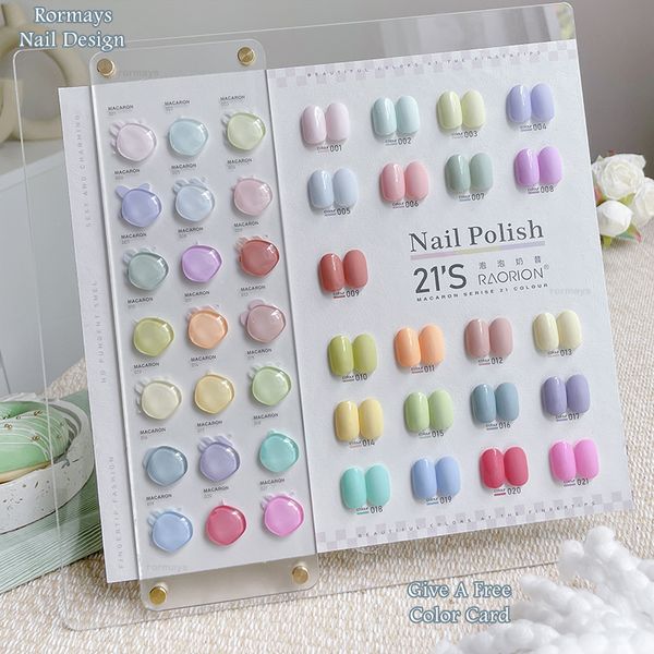 Rormays 21 Gel colorato per unghie Set Candy Color Macaron Color Free Color Card Summer New Semi Permanent Varnish Gel UV LED Nail Art Design Gel Fabbrica all'ingrosso