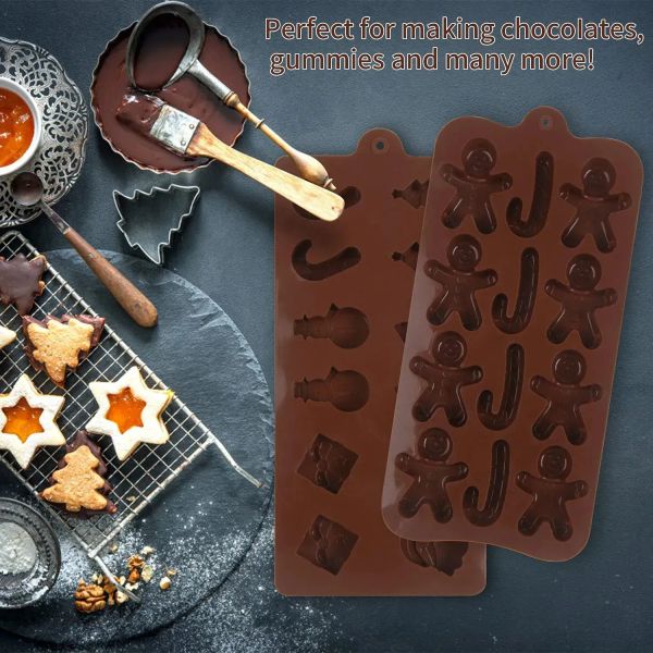 Stampo in silicone per cioccolatini DHL Fast Christmas Gingerbread Man Santa Cookie Mold 0722