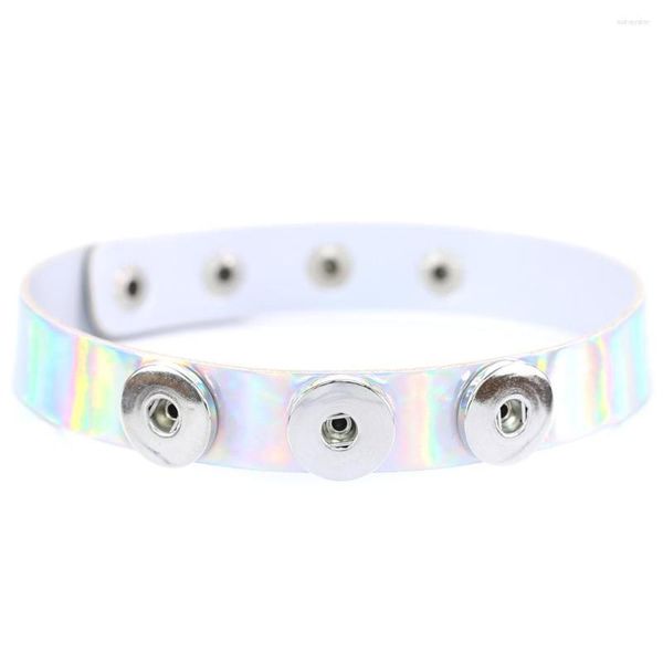 Choker Snap Style Punk Laser Pu кожаная женщина сексуальная шейная шейка для бара. Кромки можно отрегулировать