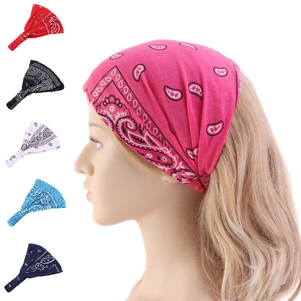 Copricapo Accessori per capelli Boho Fascia in cotone morbido Copricapo Fascia larga elasticizzata Moda Modello sportivo Stampa Turbante Copricapo grande 230721