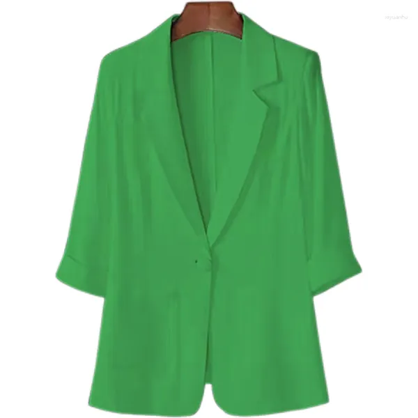 Abiti da donna Tempo libero Moda Estate Giacca da abito sottile Versione coreana femminile Blazer da donna con maniche a tre quarti allentato 2023