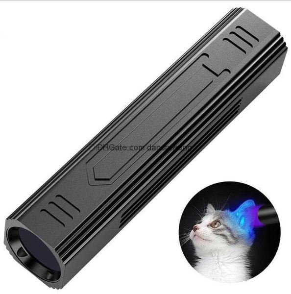 Mini UV 365nm Blacklight Fenerleri USB şarj edilebilir 18650 Pil Ultraviyole Işık Torçu Floresan Algılama Lambası Para Dedektörü Akrep Menekşe Meşaleler