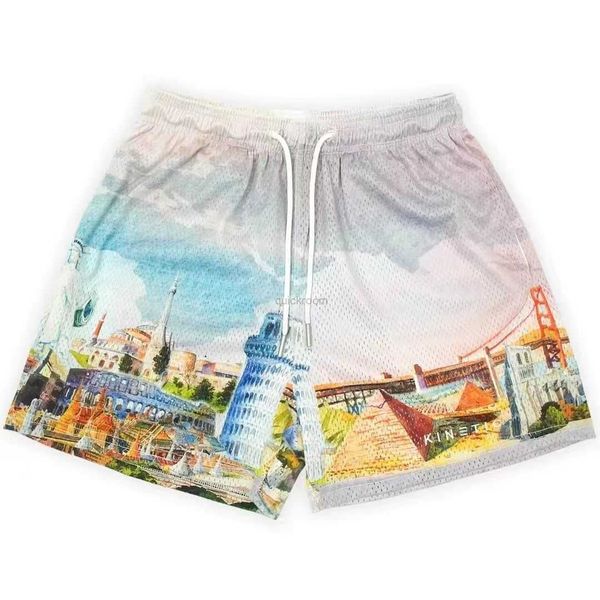 Designer-Shorts, modische Freizeitkleidung, Kinetic, neue gestickte amerikanische Modemarke, Quarter-Shorts, Basketball, Laufen, Fitness, Sport, schnell trocknende Shorts für Herren, F