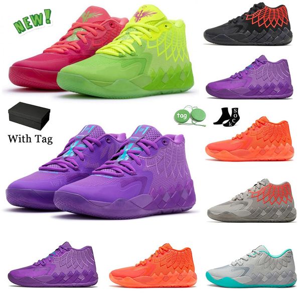LaMelo Ball 1 MB.01 Masculino Tênis de Basquetebol Black Blast Buzz City LO UFO Not From Here Queen City Rick and Morty Rock Ridge Red Mens Trainers Outdoor Sports Shoe