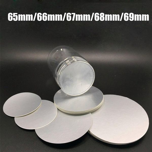 200pcs 65mm 66mm 67mm 68mm 69mm guarnizioni in foglio di alluminio per bottiglie di plastica guarnizioni coperchio induzione elettrica per PET PE PP HDPE Gla2178