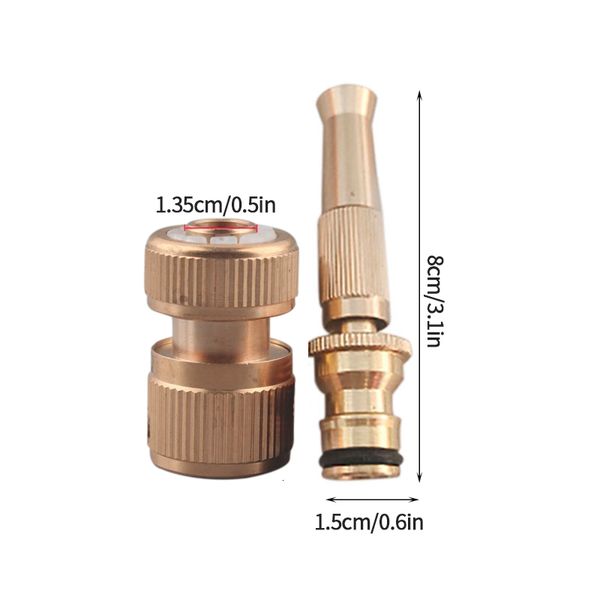 Equipamentos de Rega Pistola de Pulverização Pistola de Água de Latão Aspersor Direto de Alta Pressão Conector Rápido 12 Mangueira de Jardim Arruela Ajustável 230721