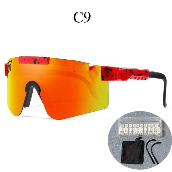 Pit Vipers Sonnenbrille Sport Google TR90 Polarisierte Sonnenbrille für Männer/Frauen Outdoor winddichte Brille 100 % UV Verspiegelte Linse Z20Q