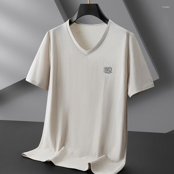 Herren T-Shirts Ankunft Mode Sommer Baumwolle und Kurzarm T-Shirt breiter Grouse-Kragen Plus Größe XL 2XL 3XL 4XL 5XL 6XL 7XL