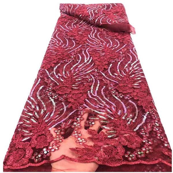 2021 Afrika kumaş İsviçre Voile Yüksek Kalite Sequins Fransız Dantelli Elbise için 5 Yard RF-160336L