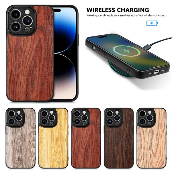 Handyhülle mit Holzmuster für iPhone 15 Pro Max Schutzhülle Hybridhülle kompatibel mit 14 Plus 13 Mini