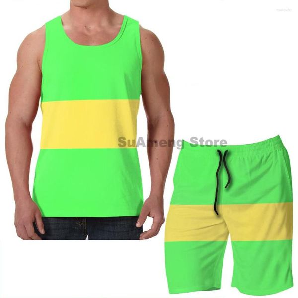 Tute da uomo Stampa divertente Canotte da uomo CAMICIA E ABITO DA DONNA ISPIRATI A CHARA DA UNDERTALE Board Beach Shorts Set Gilet fitness