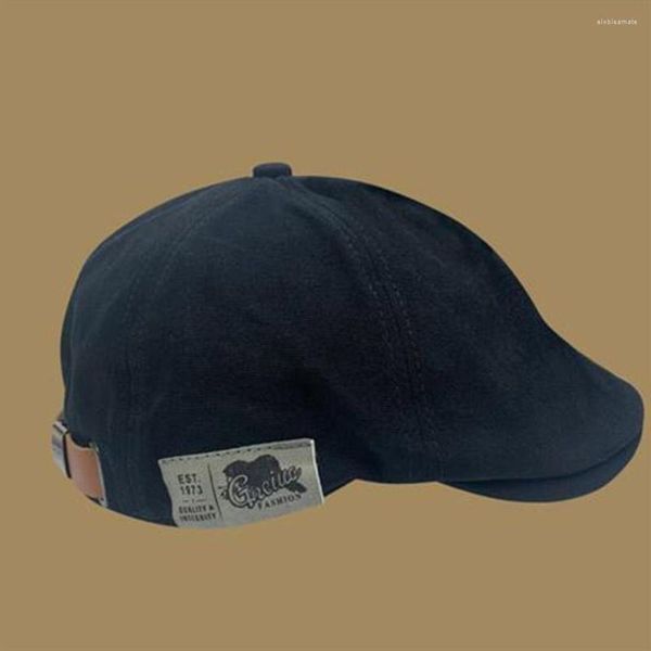 Berets Herrenmode Tuch Label Baskenmütze Hut American Western Frauen Herbst Vielseitig Hip Hop Zurück Tragen Ente Mund Vorwärts A3311