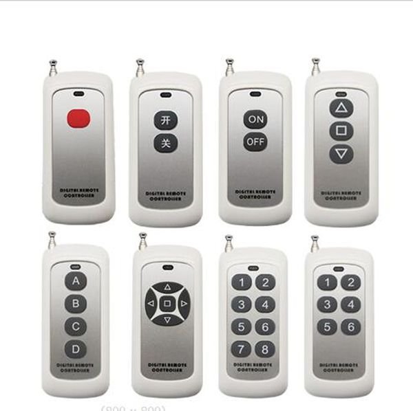 433MHZ RF Remote Control 1 2 3 5 6 8 Key Learning code 1527 EV1527 For Smart Home Gate Garage Door controller Alarm 433 mhz 315MHz Lamps Receiver Systems Button