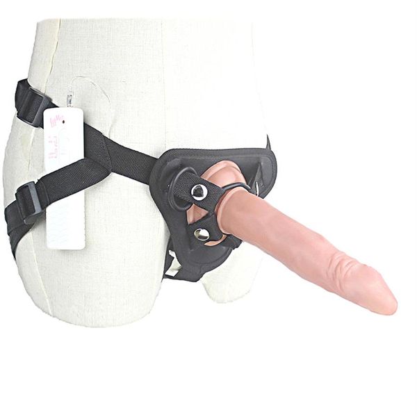 Kit Strap-On Harness com Ventosa Grande Realista Dildo Vibrador 3 Velocidades Vibrando Strapon Anal Strap ons Adult Sexy Toys257Q