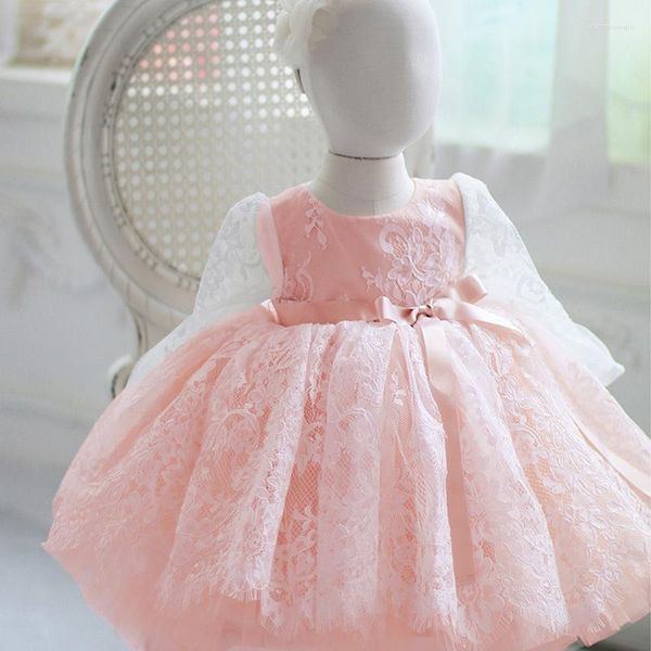 Mädchen Kleider 2023 Frühling Langarm 1. Geburtstag Kleid Für Baby Kleidung Taufe Spitze Prinzessin Mädchen Hochzeit Kostüm