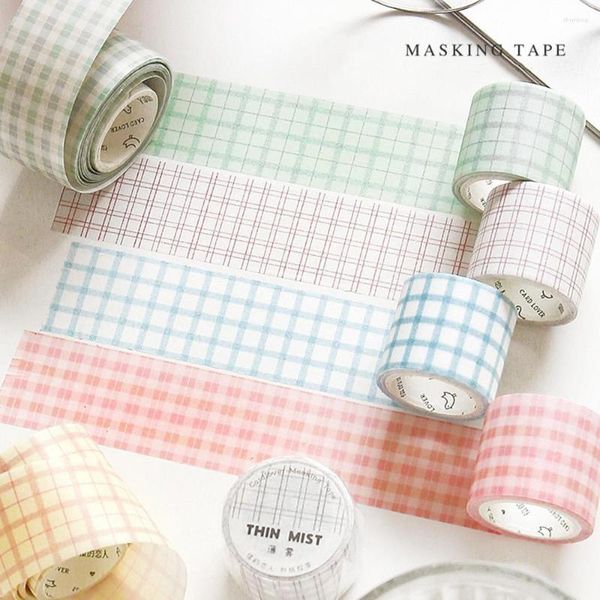 Подарочная упаковка 1 Roll Lattice Solid Color Washi Paper Set Diy ремесла декоративная винтажная клейка