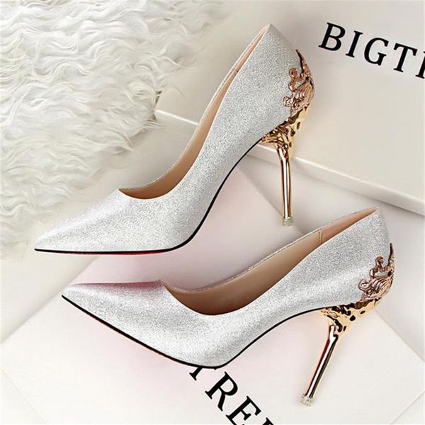 Скромная роскошная бренда свадебная обувь блестящие блески формальная вечеринка Scipling Single Diamond Bridal High Heel новейшая свадьба S222G