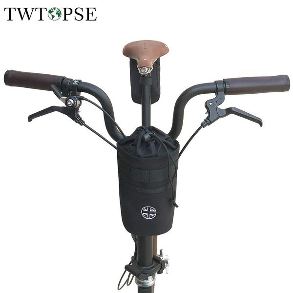 Sacos twtopse bandeira britânica saco de bicicleta dobrável para brompton 3sixty fnhon sp8 resistente à água 1050d guiador bicicleta sela saco traseiro