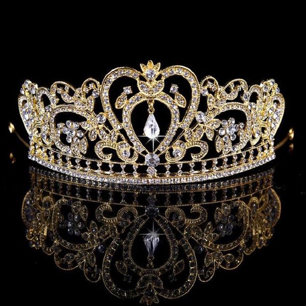 Brilhantes cristais frisados coroas de casamento acessórios de cabelo acessórios de noiva diamante jóias strass festa tiara259a