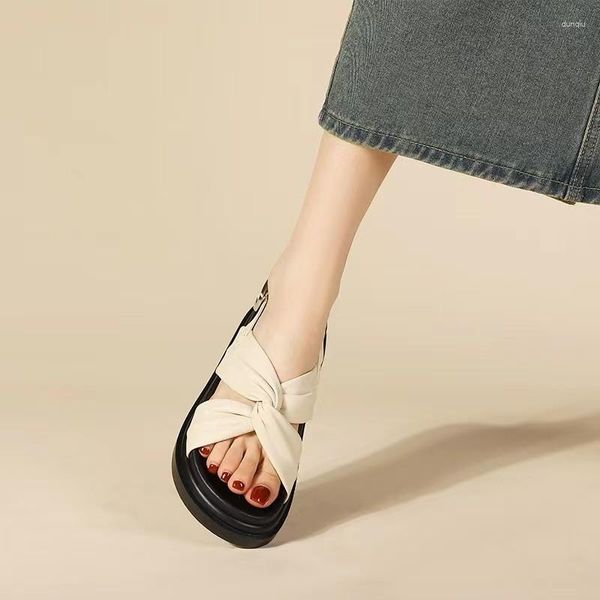 Katı yaz gündelik renk sandalet kalın moda alt Roma stil açık rahat artı plaj şık kadın ayakkabı 688 706 5