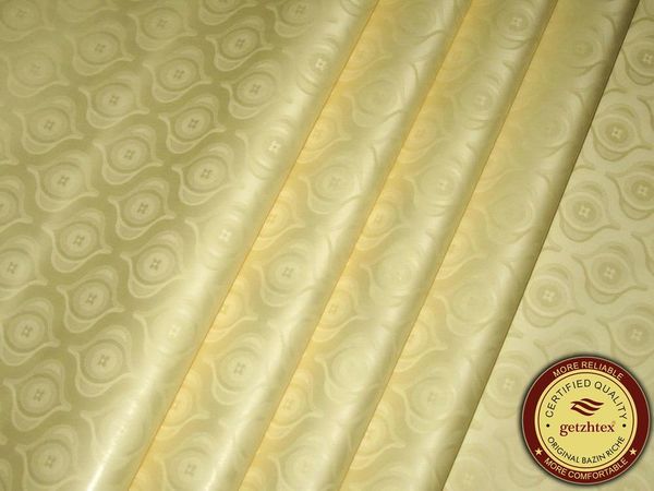 Gravação cor creme brocado da guiné boa qualidade shadda damask bazin riche tecido 10 jardas senegal vestuário tissu traditiona africano