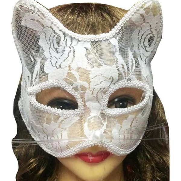 Olo Women Sexy Lace Fox Cat Face Eye Cover Cover Hormand Halloween Night Club Show