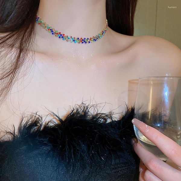 Чокер женский геометрический хрустальный ожерелье мода красочная вечеринка с таловой.