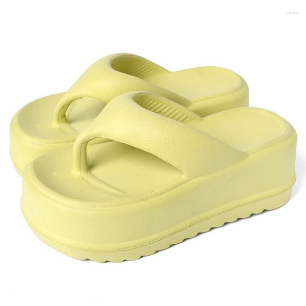 Slippers EVA Women's Flip Flops With High Heels 7cm 2023 Summer Beach Shoes Thick Platform Soft Bottom Chunky Ladies Fashion