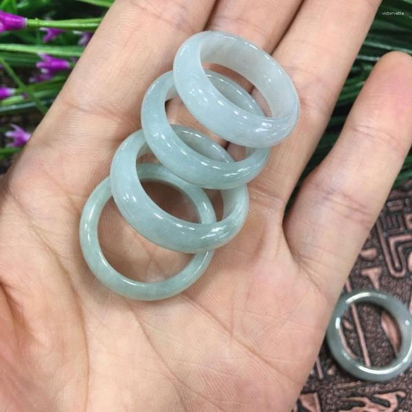 Cluster-Ringe, natürlicher burmesischer Jade-A-Cargo-Streifen, runder Ring Er03 #