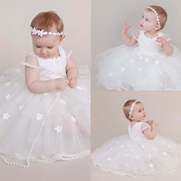 Vestido de batizado de renda branca para bebê menina roupa de primeiro aniversário menina crianças vestido de festa de casamento vestido de batismo bebê menina299a