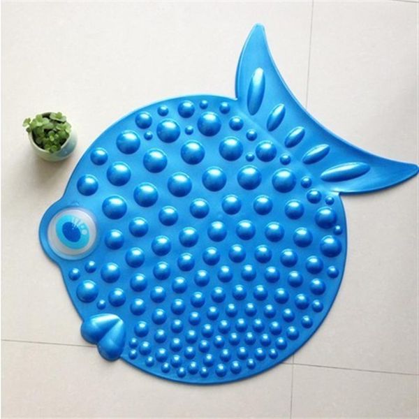 Tapete de banho ecologicamente correto com estampa de peixe de desenho animado tapete de banheiro antiderrapante em pvc 45cm 56cm2377