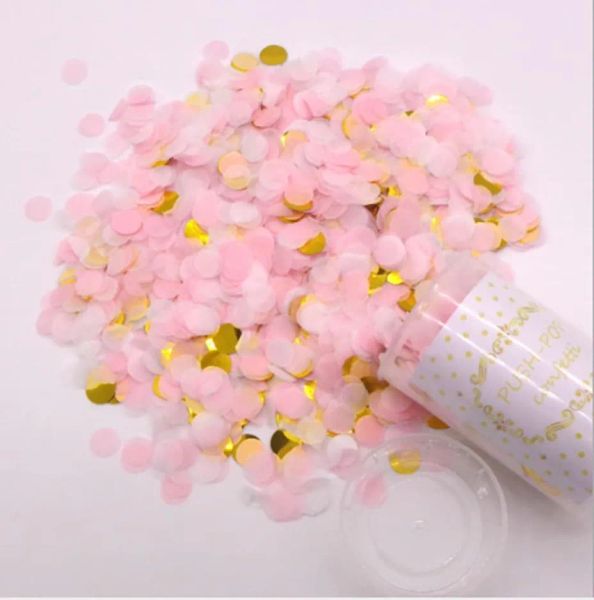 Ferramenta de fabricação Atmosfera Mini Round Confetti Dot Suprimentos para festas CasamentoFeliz Aniversário Push Confetti Confetti Pop Paper Flowe1981728 LL