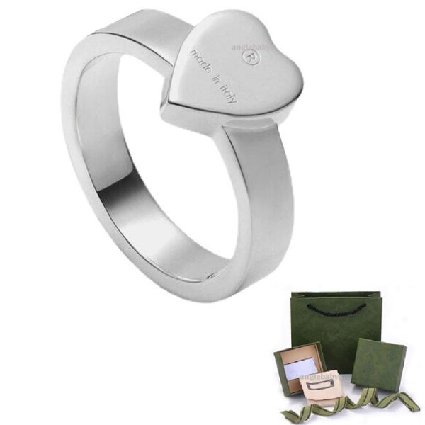 Ringos de moda de designer anéis de coração para mulheres Designers Anel em forma de jóias com caixa