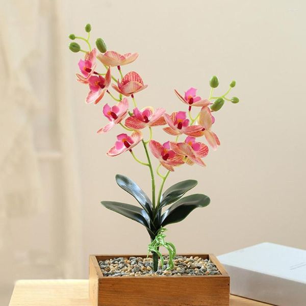 Flores decorativas Flor Falsa Simulada Sem Regar Planta Artificial Plástico Colorido Orquídea Decoração Falsa Suprimentos Domésticos