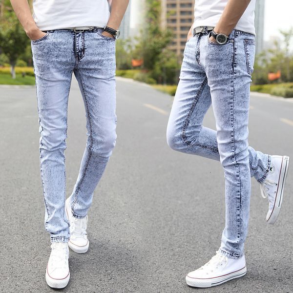 Jeans da uomo 2023 CHOLYL Light Blue Skinny Uomo Primavera Estate Slim Denim Pantaloni elastici in cotone di alta qualità 230721