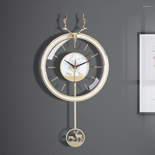 Relógios de Parede Cozinha Relógio Pendurado Quarto Minimalista Design Nórdico Metal Sala Vivo Silencioso Moda Moderna Horloge Decorativo