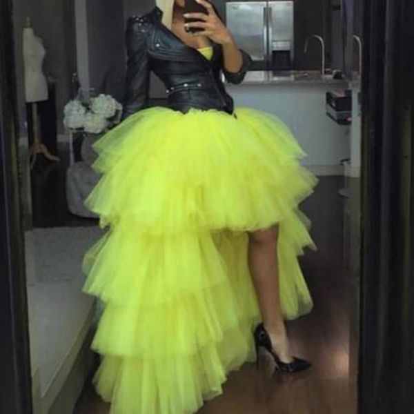 Saias de tule alta e baixa meninas vestido de baile tutu mulher barata saia de tule para a noite em camadas tutu doce cor vestidos de baile somente skir263q