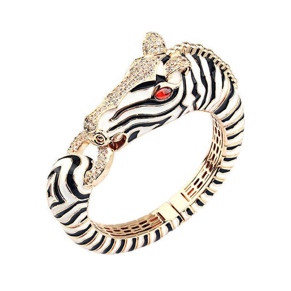 Модные аксессуары мужчина и женский стиль ювелирных украшений Grand Zebra Bracelet с золотоизмененными клеймика.