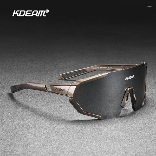 Sonnenbrille KDEAM Herren Polarisierte Radfahren Ultraleichte TR90 Winddichte Schutzbrille Einteilige Linse Gumminase Mehrschichtige Brille