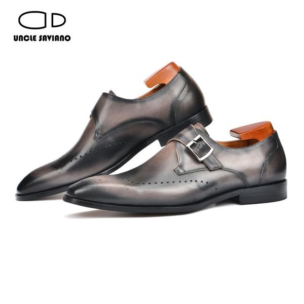 Designer vestido de noiva tio moda monge saviano single best man shoe sapatos de couro genuíno para homens 599 s