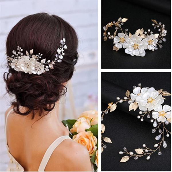 Enfeites de cabelo de flores de noiva elegantes acessórios de cabelo de casamento para mulheres meninas acessórios de cabelo222B