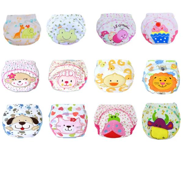 10pcs all'ingrosso pannolini riutilizzabili per bambini pannolini di stoffa pannolini lavabili bambino ragazza ragazzi pantaloni da allenamento in cotone impermeabile UnderwearZZ